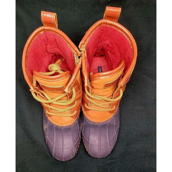 Tommy Hilfiger Rain Snow Duck Boots Size Blue Tan Women's 8M - Picture 7 of 10